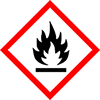 Nouveau picto "inflammable" : carré sur pointe avec bord rouge et symbole "feu"